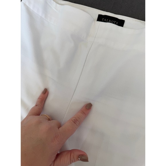 Talbots Hollywood Ankle Straight Leg Pants Womens 6 White Work Career Minimalist - Picture 9 of 12